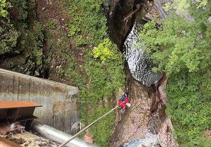 Intervento di soccorso nel canyon della Val Noana