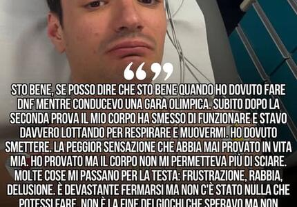 Tommy Giacomel in testa poi costretto al ritiro, siamo tutti con lui.