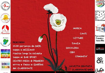 A Primiero sabato 17 mag la Seconda Marcia della Pace