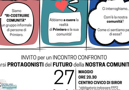 Incontro "Protagonisti del futuro della nostra comunità" Siror 27 maggio